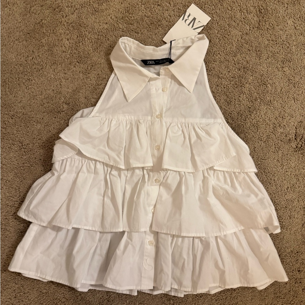 Zara buttoned ruffle top